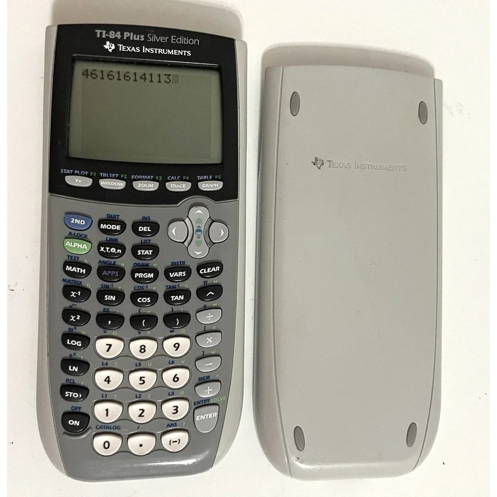 TI-84 Plus Silver Edition Calculator and Cover Tested Works